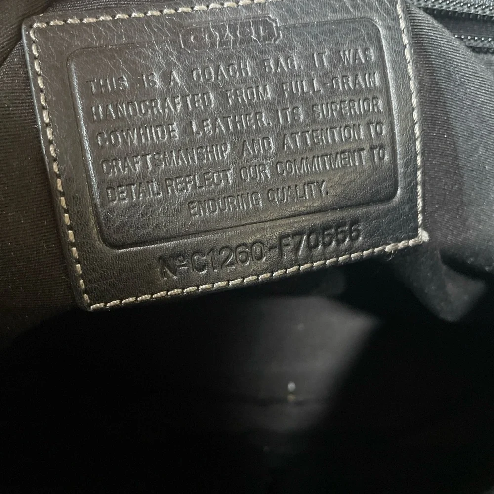 COACH Heritage Web Black Leather Messenger Bag #F70556